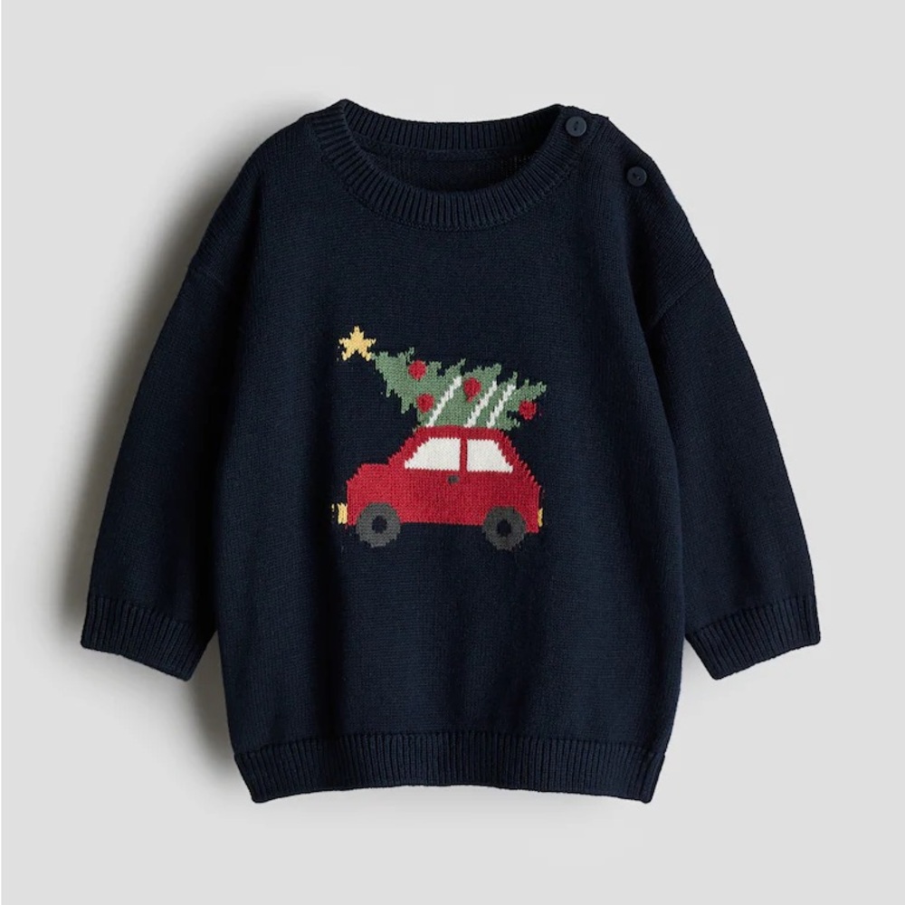 H&M Navy Holiday Sweater